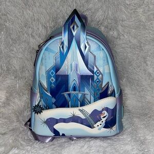 Loungefly Disney Frozen Princess Elsa Castle Mini Blue Backpack Anna, Olaf